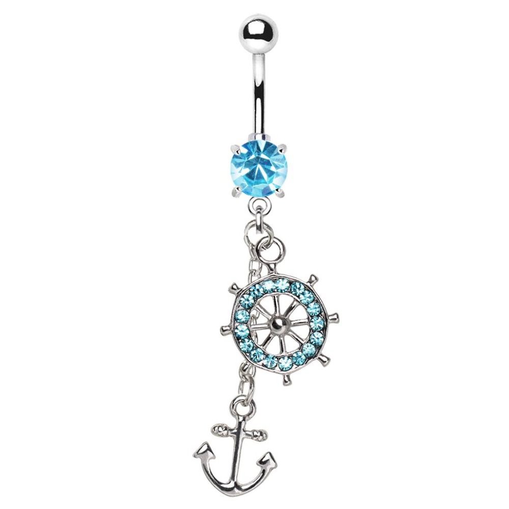 💥Free with Purchase💥Nautical Stainless Steel Naval Belly Button Ring